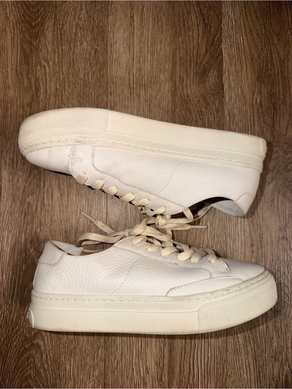 Soludos Ibiza Platform Shoes White Leather Sneakers - Women's Size 7.5 - Picture 9 of 11